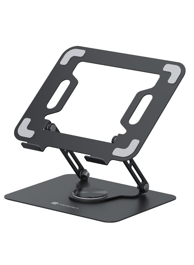 بورترونيكس Portronics My Buddy K9 - Portable Laptop Stand - Adjustable Elevation Levels - Ventilated Anti-Slip Design - 360-degree Rotating Base(Black) - Image 1